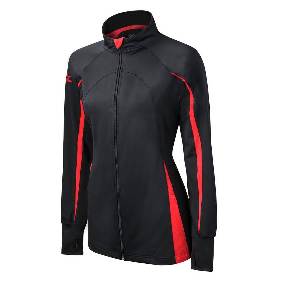 Mizuno Women's Elite 9 Focus Full-Zip Jacket Black/Red (440572-UKH)